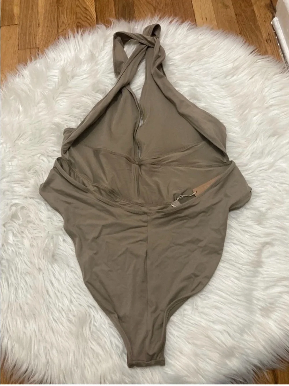 SKIMS Recycled Swim Cut Out Plunge One Piece Swimsuit Desert Size 3X NWT